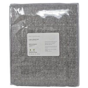 Pottery Barn Broadway 2-In-1 Pole Top Curtains 50"x96" 2 Panels 100% Cotton Gray